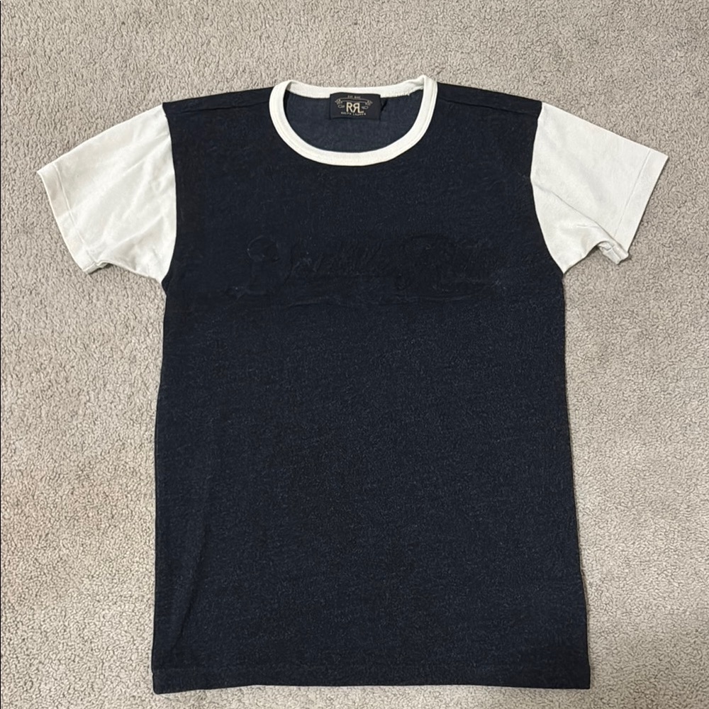 Ralph Lauren Double RL Navy and White Short Sleeve Tee